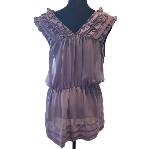 LOFT Purple Ruffled Blouse - Picture 4 of 6